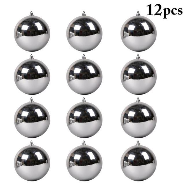12-Piece Plaid Shatter-Resistant Christmas Ball Ornament Set