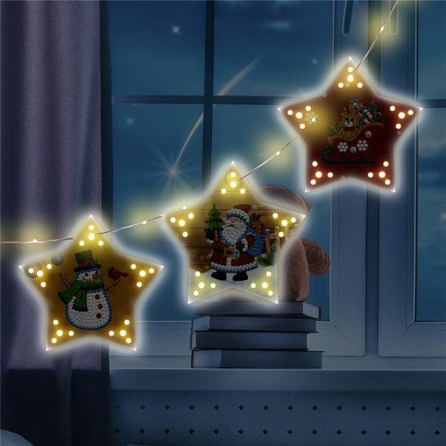 Diamond painting Christmas tree hanging lights - Christmas Trees USA