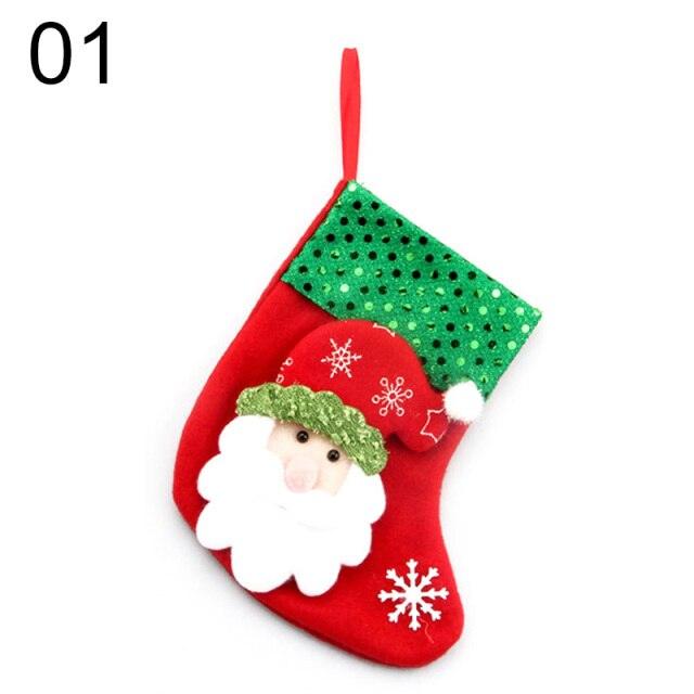 Stocking Sack Xmas Gift Candy Bag Noel Christmas