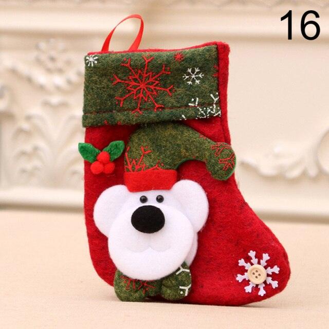 Stocking Sack Xmas Gift Candy Bag Noel Christmas