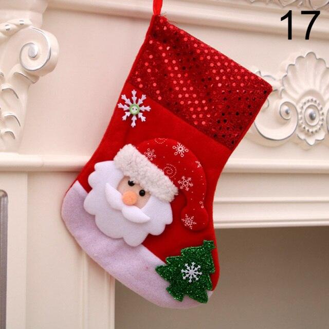 Stocking Sack Xmas Gift Candy Bag Noel Christmas
