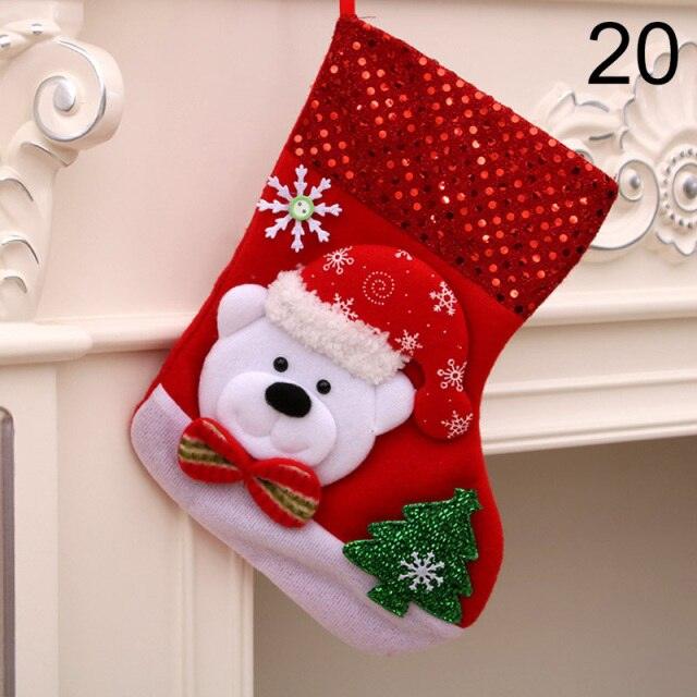 Stocking Sack Xmas Gift Candy Bag Noel Christmas