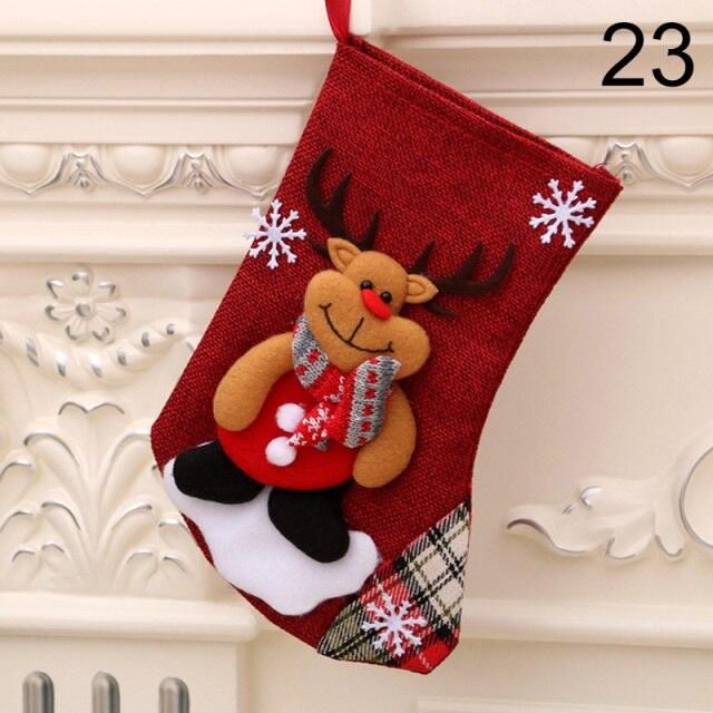 Stocking Sack Xmas Gift Candy Bag Noel Christmas