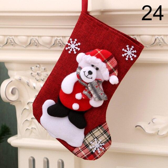 Stocking Sack Xmas Gift Candy Bag Noel Christmas