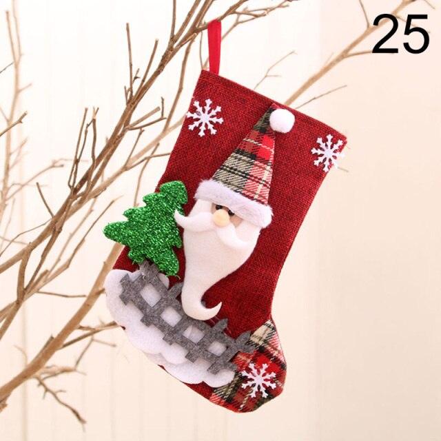 Stocking Sack Xmas Gift Candy Bag Noel Christmas