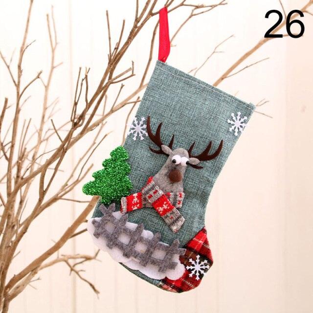 Stocking Sack Xmas Gift Candy Bag Noel Christmas