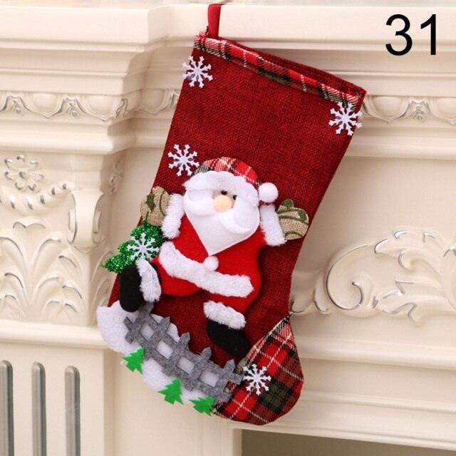 Stocking Sack Xmas Gift Candy Bag Noel Christmas