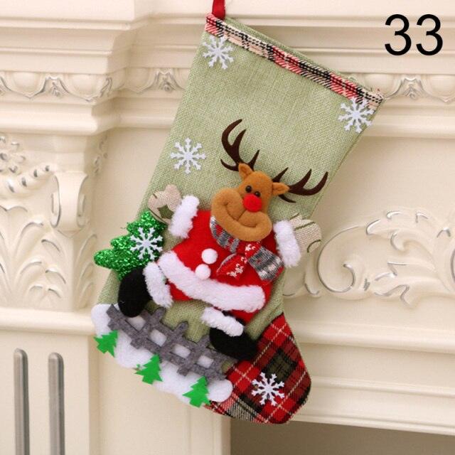 Stocking Sack Xmas Gift Candy Bag Noel Christmas