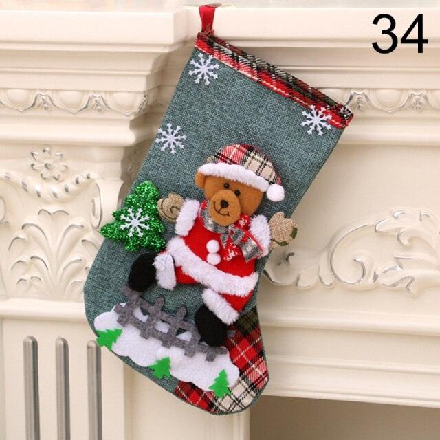 Stocking Sack Xmas Gift Candy Bag Noel Christmas