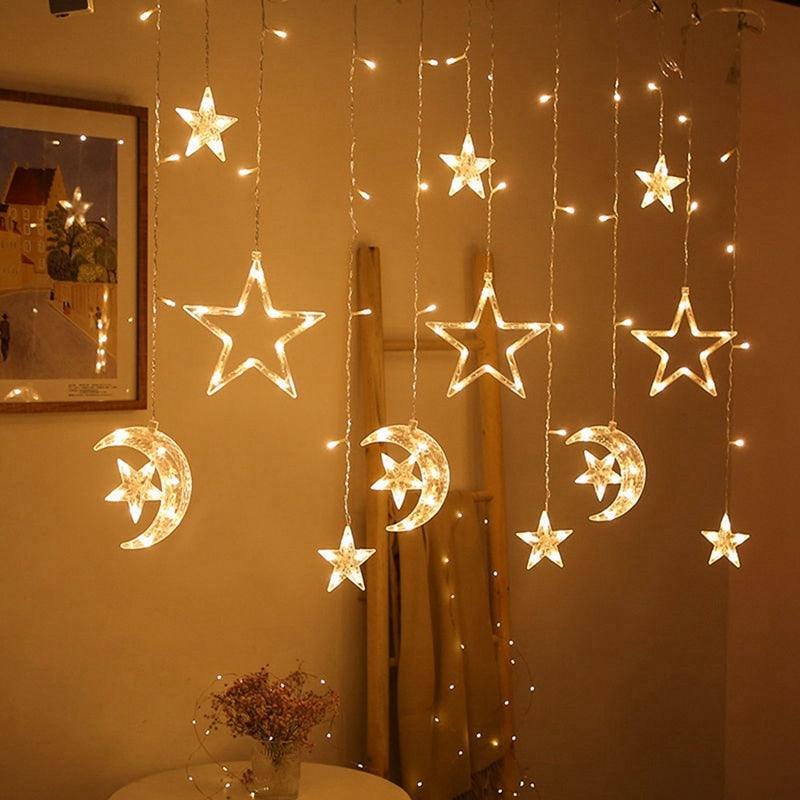 Moon Star LED Light String Merry Christmas Decorations - Christmas Trees USA