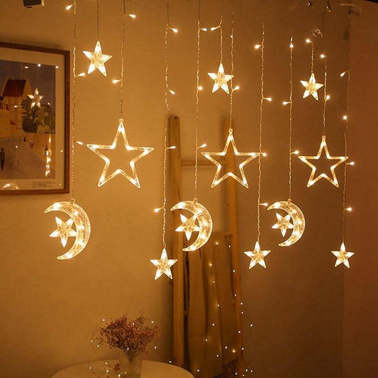 Moon Star LED Light String Merry Christmas Decorations - Christmas Trees USA