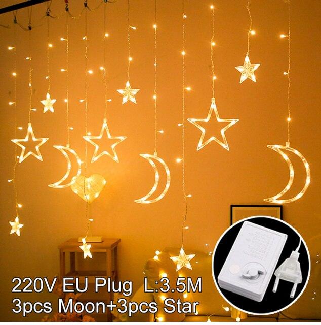 Moon Star LED Light String Merry Christmas Decorations - Christmas Trees USA