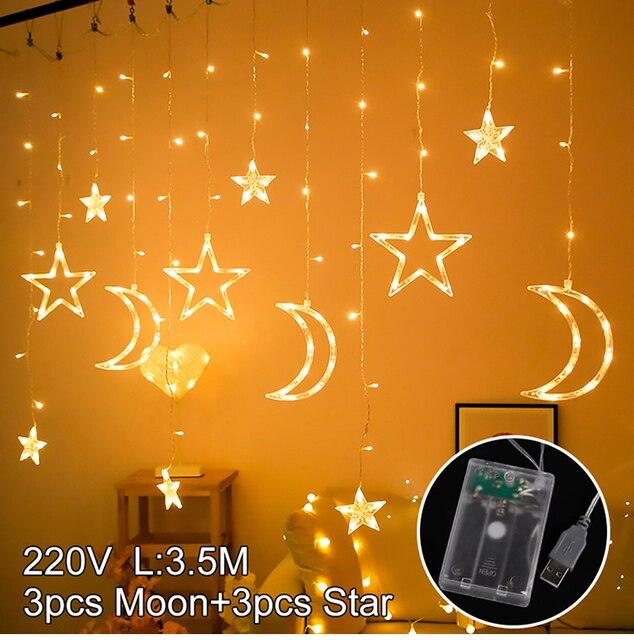 Moon Star LED Light String Merry Christmas Decorations - Christmas Trees USA