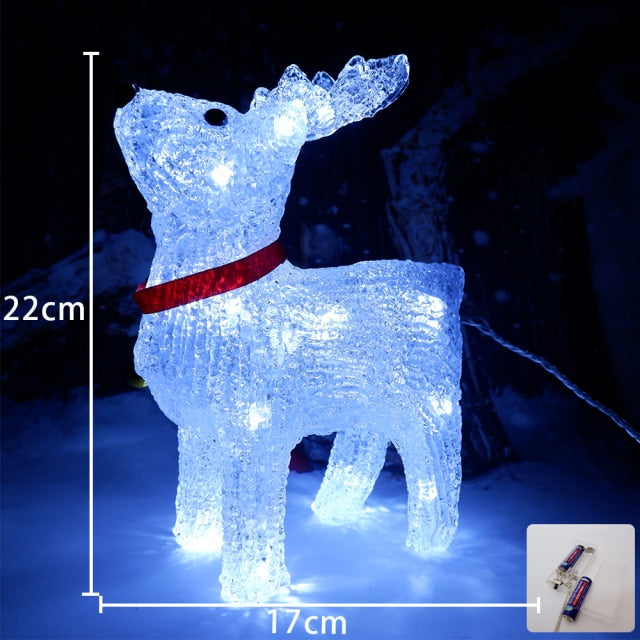 3D LED Deer & Santa Claus Night Lamp - Color Changing Acrylic Light