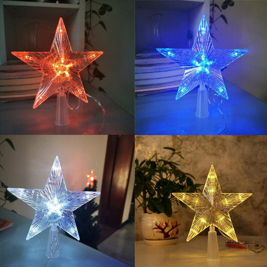 30led 10led LED Xmas Star Light Christmas Tree Top - Christmas Trees USA