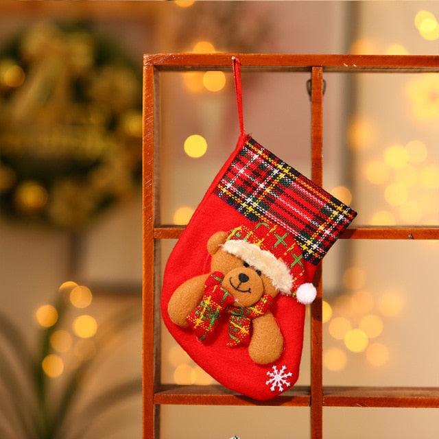 Small Beer, Deer, Snowman, and Santa Stockings - Christmas Trees USA