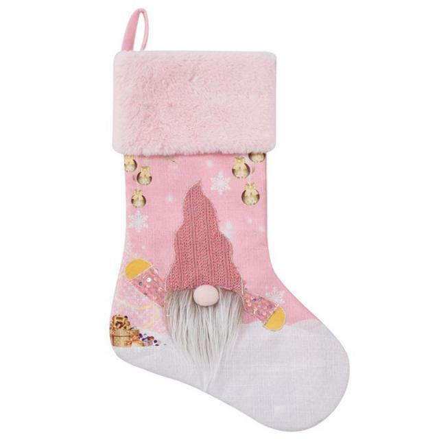 Lovely Christmas Stocking Sparkly Lights Pink Glowing - Christmas Trees USA