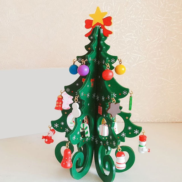 Christmas Tree Children's Handmade DIY Stereo Wooden Christmas Tree Scene