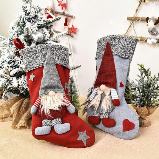Large Christmas Stockings Knitted Faceless