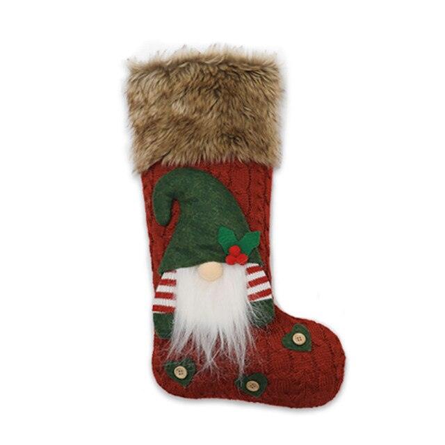 Large Christmas Stockings Knitted Faceless