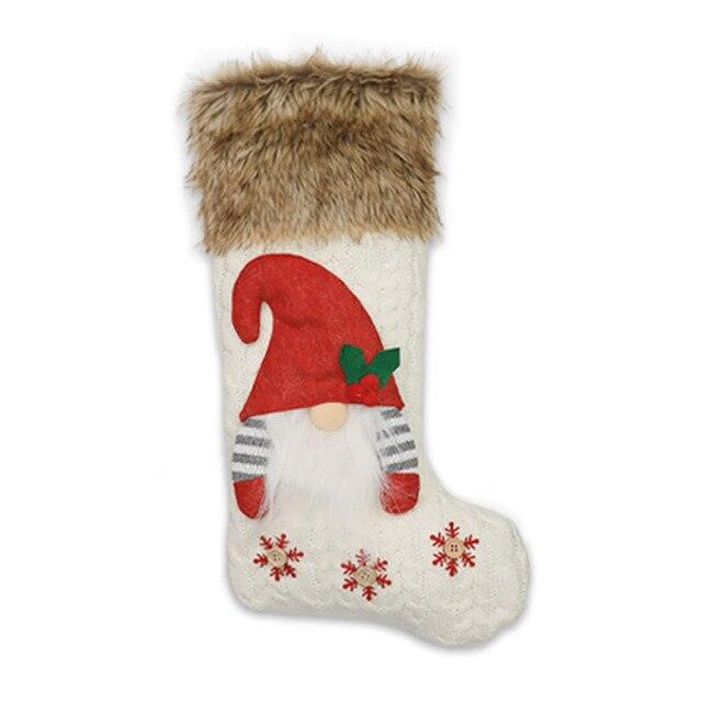 Large Christmas Stockings Knitted Faceless