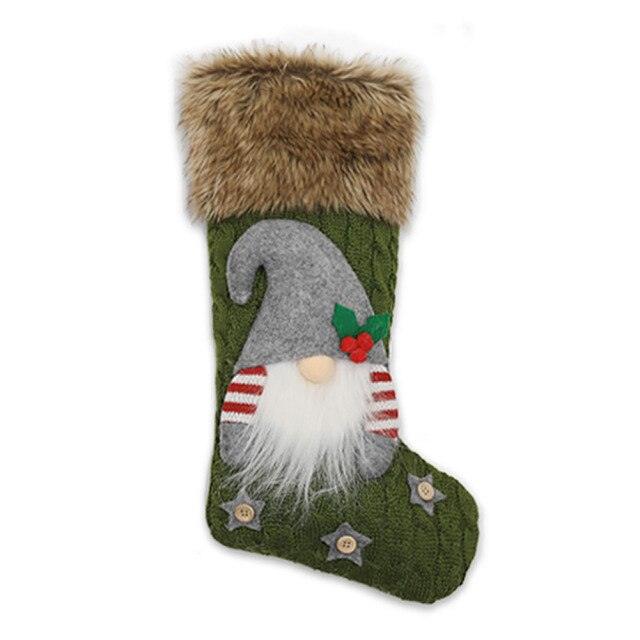 Large Christmas Stockings Knitted Faceless