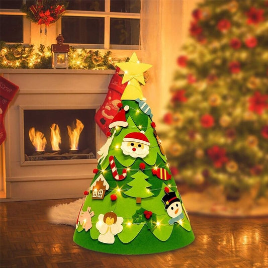 DIY Felt Christmas Tree With String Light - Christmas Trees USA