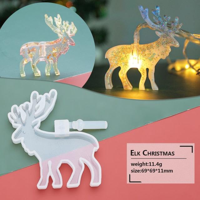 Resin DIY Mold Holiday Decoration Christmas Light Card - Christmas Trees USA