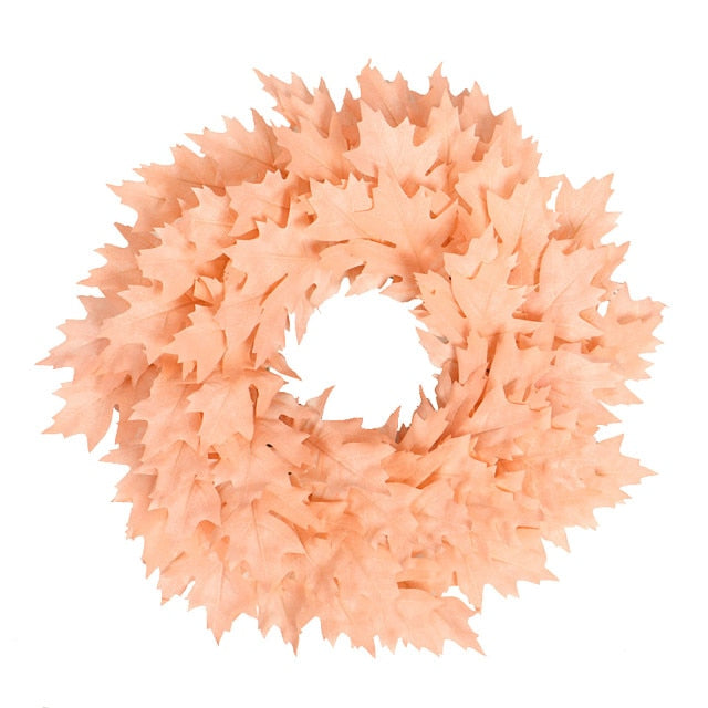Pink Christmas Wreath Leaf Decoration - Christmas Trees USA