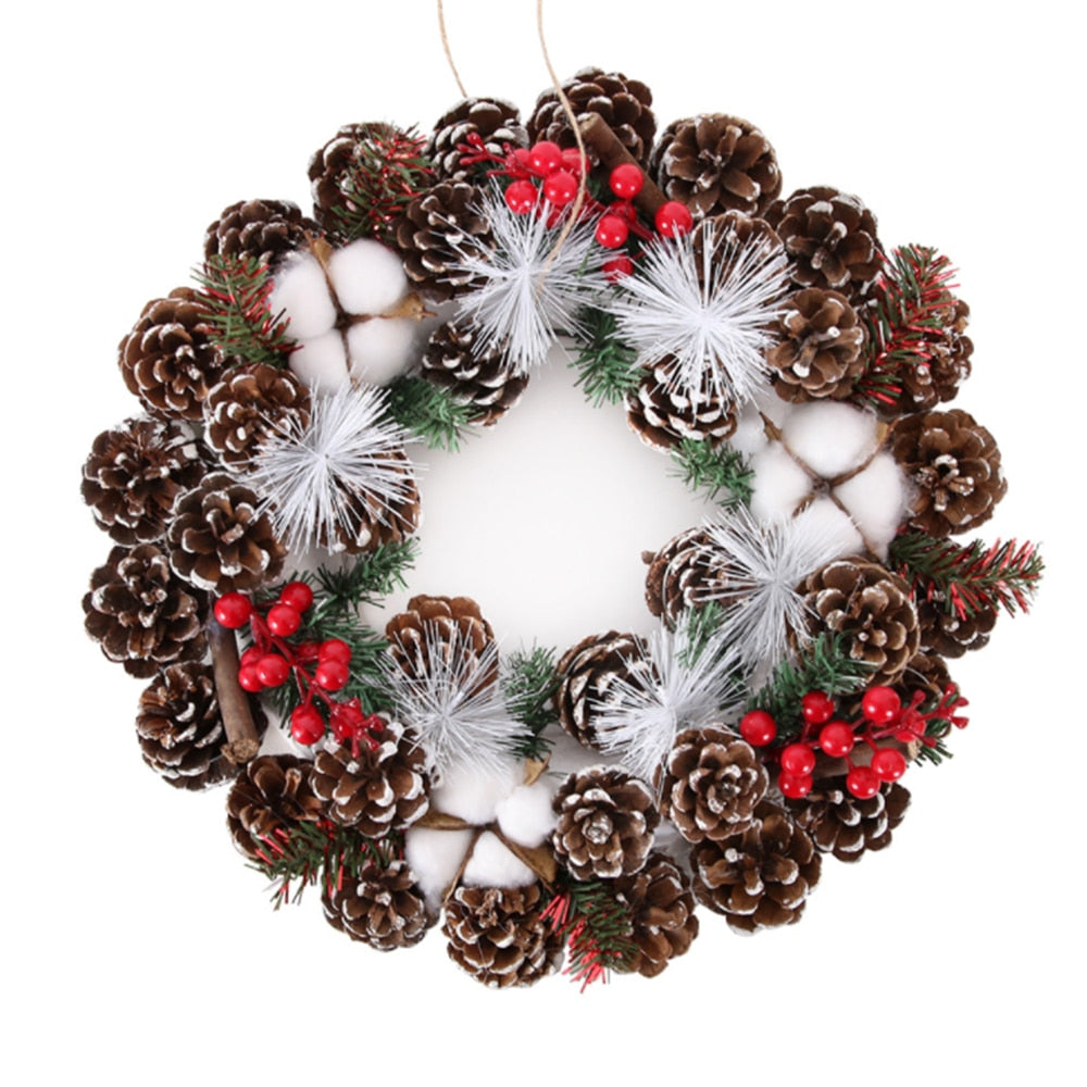 Christmas Decoration Wreath Pine Cone Hanging