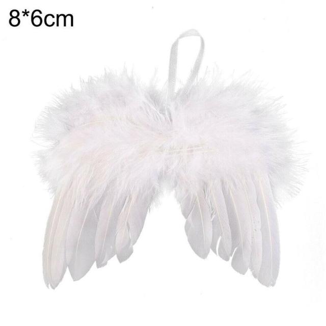 Feather Wing White/black red Lovely Angel Christmas Tree Hanging Decoration