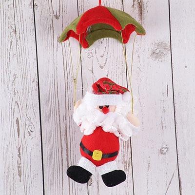 "Skydiving Santa Claus Doll Christmas Ornament - Fun Parachute Decoration"