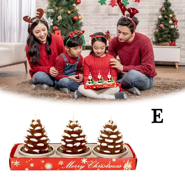 Creative Christmas Tree Pine Cones Paraffin Candles