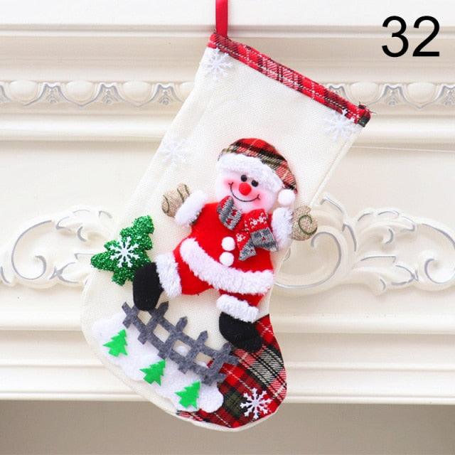 Stocking Sack Xmas Gift Candy Bag Noel Christmas