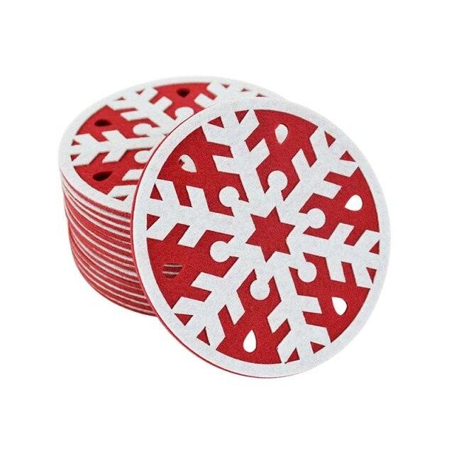 Christmas Snowflake Shape Cup Mat Dinner Table