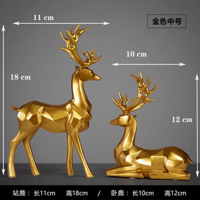 Geometric Deer Figurine LED For Decorations