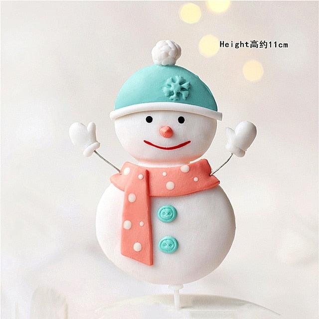 Santa Claus Elk Train Tree Christmas Cake Toppers