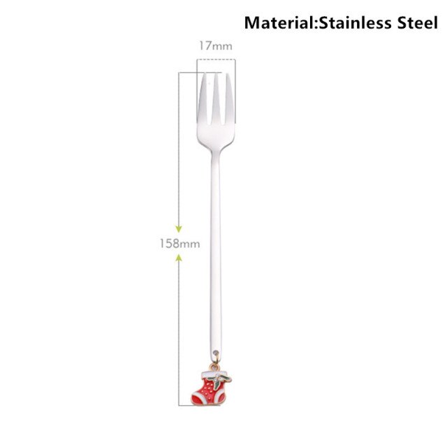 New Year Xmas Spoons Metal Merry Christmas