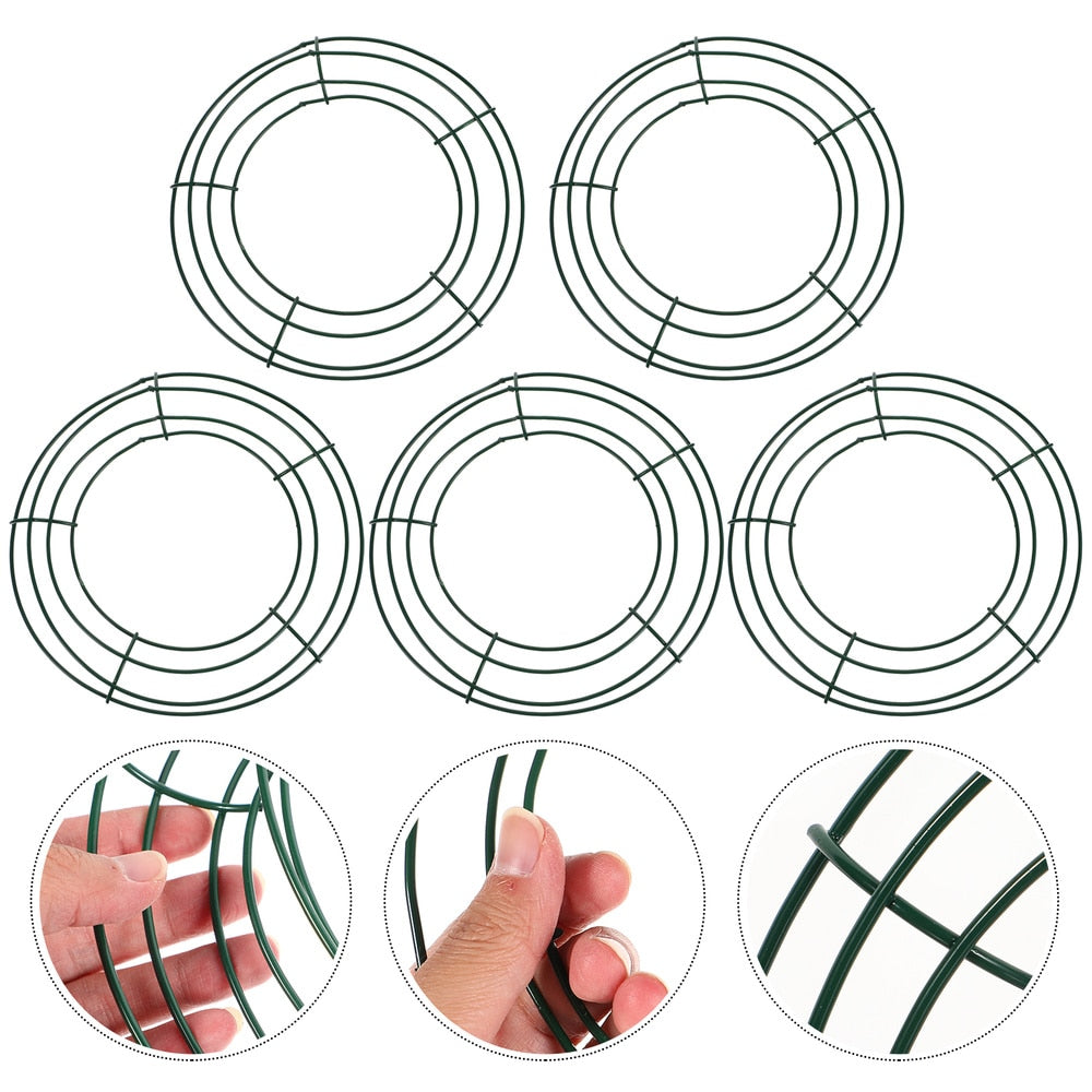 Green Round Wreath Wire Frame