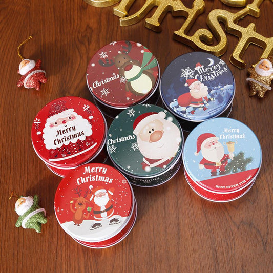 Christmas Tin Gift Box Metal Cookie Box Candy Storage Containers