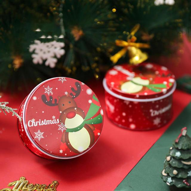 Christmas Tin Gift Box Metal Cookie Box Candy Storage Containers