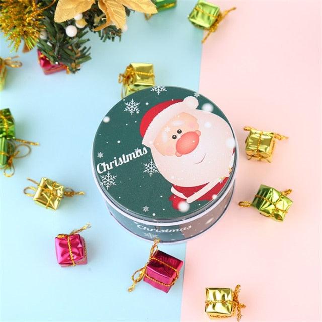 Christmas Tin Gift Box Metal Cookie Box Candy Storage Containers