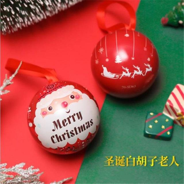 Christmas Tin Gift Box Metal Cookie Box Candy Storage Containers