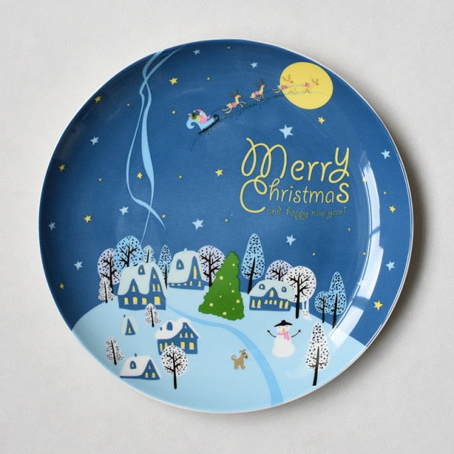 Hand-painted Christmas Ceramic Plate