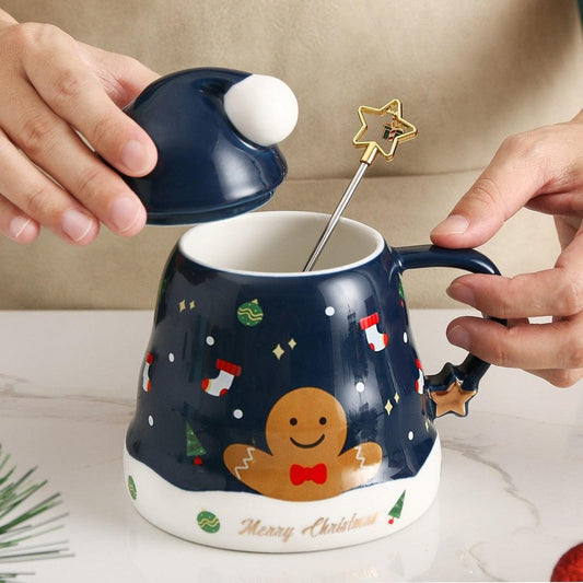 Coffee Mugs Tea Cup with Cover Star Spoon