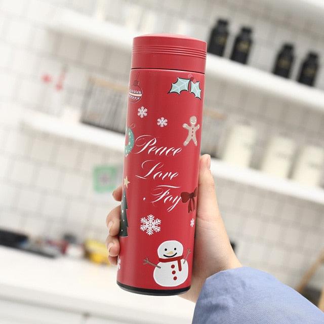 Christmas Themed Stainless Steel Thermos Mug