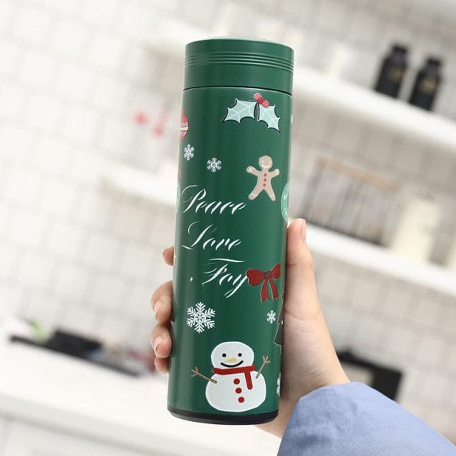 Christmas Themed Stainless Steel Thermos Mug