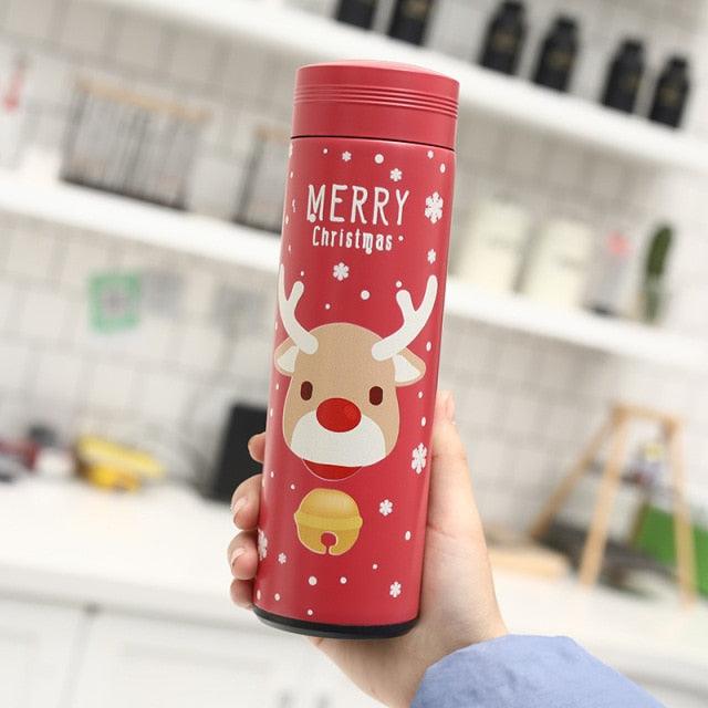 Christmas Themed Stainless Steel Thermos Mug