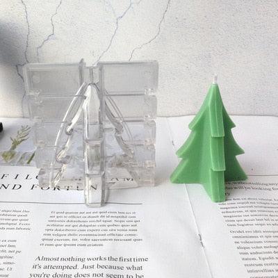 DIY 3D Christmas Tree Plastic Acrylic Candle Making Mold