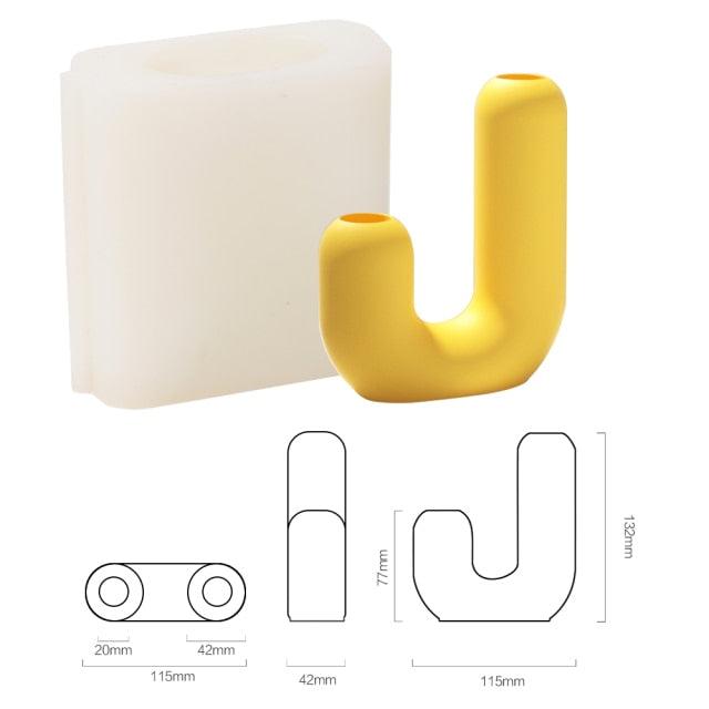 Nicole Concrete Candle Holder Mold DIY Silicone Cement